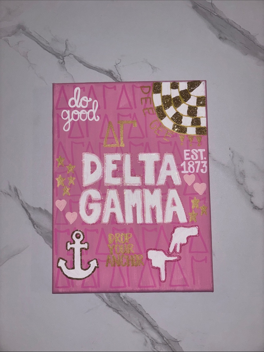 Delta Gamma Pink Canvas Wall Art